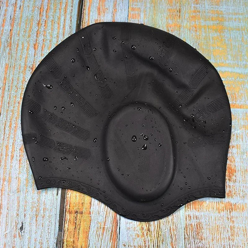 Adult Silicone Swimming Cap – Waterproof Ear Protection, Long Hair