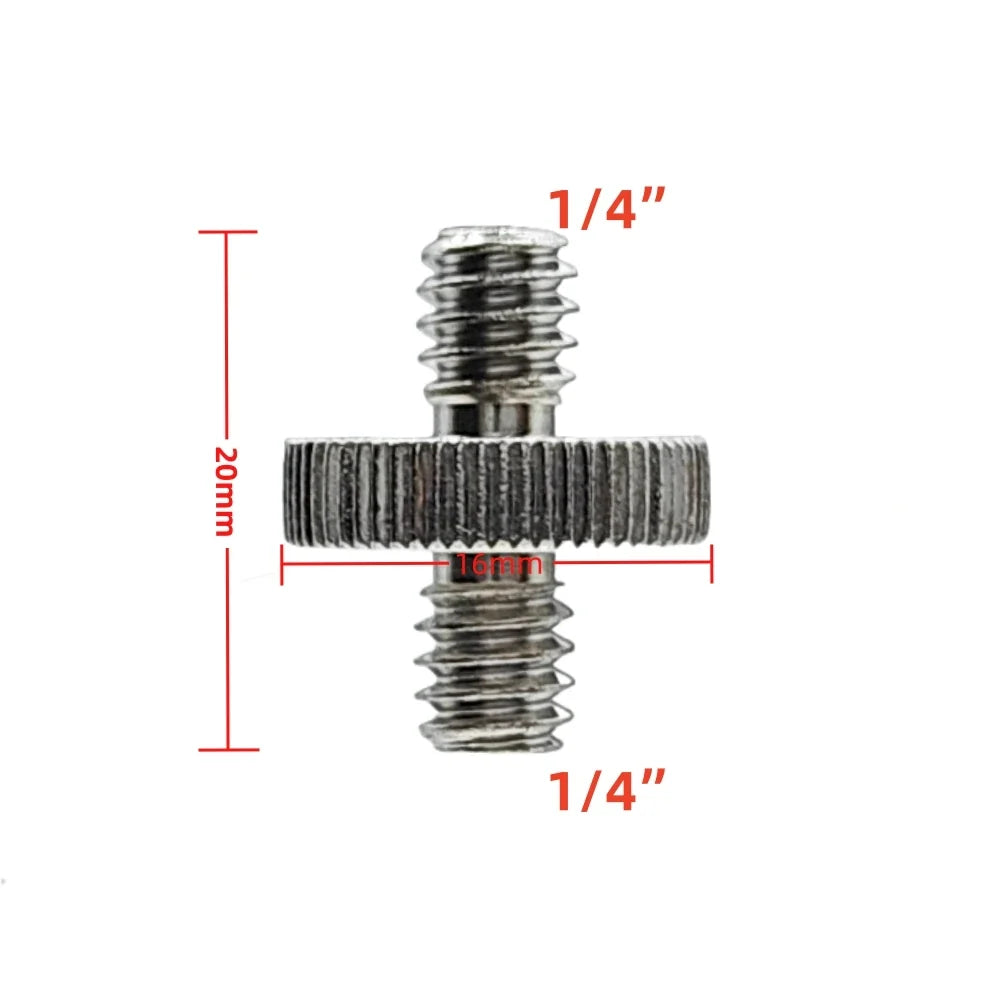 Metal 1/4" Male to Male Adapter Screw – Tripod & Camera (5-Pack)