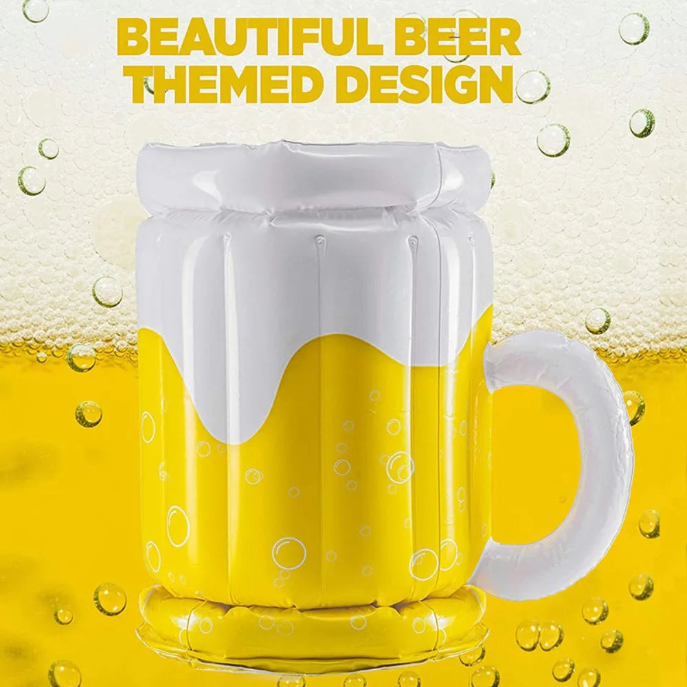 Inflatable Beer Mug Ice Bucket | Portable Party Drink Cooler