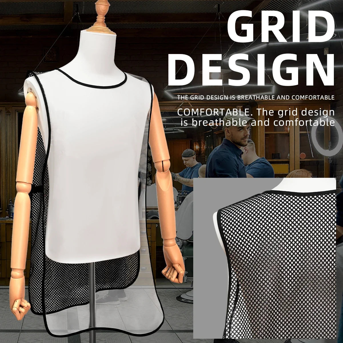 Waterproof Sleeveless Salon Apron | Adjustable Breathable Mesh Back