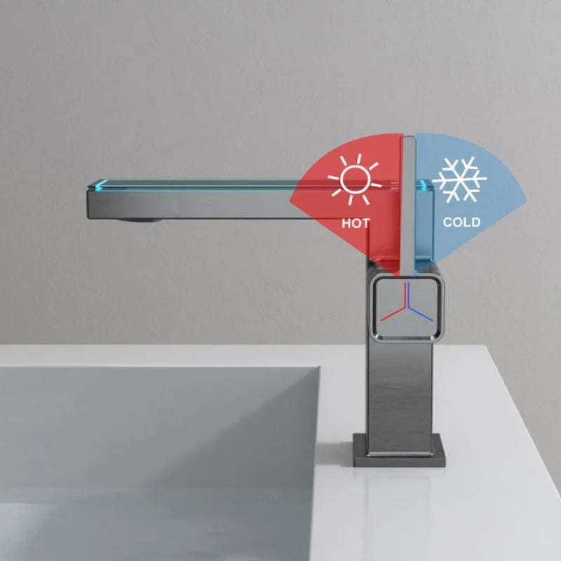 Modern Black Digital Display Faucet | Single-Hole Ceramic Valve