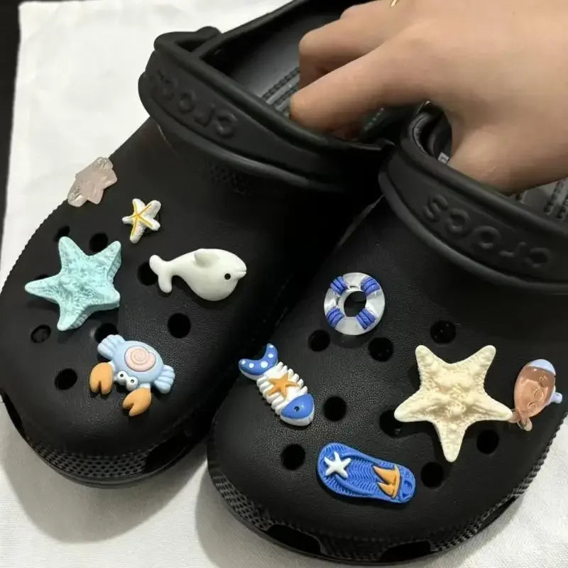 Ocean DIY Shoe Charms Set – Fish, Starfish & Shell Decorations