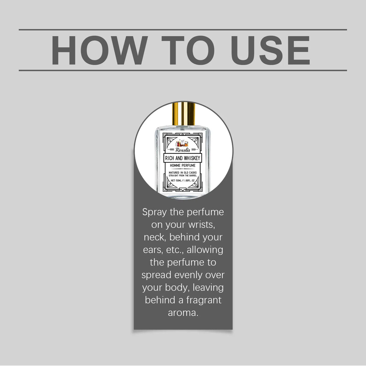 Roxelis 50ml Whisky Men's Cologne | Woody Vanilla EDC Perfume