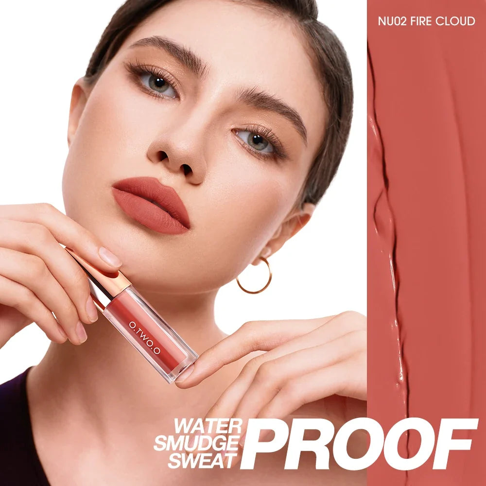 O.TWO.O Matte Lip Glaze | 24H Waterproof Color-Locking Lip Tint