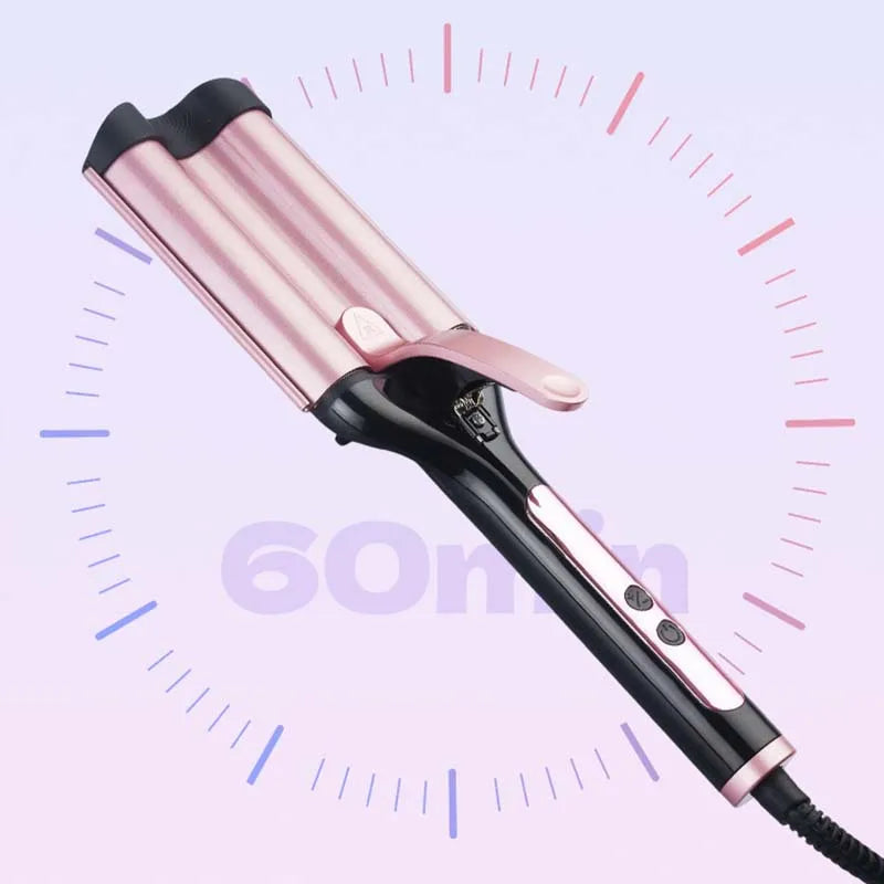 32mm Ceramic PTC Triple Barrel Deep Wave Hair Curler