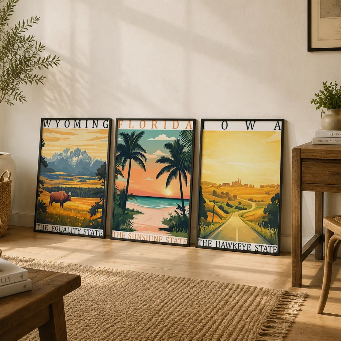 Vintage Retro Landscape Canvas Wall Art – American Landmark Print