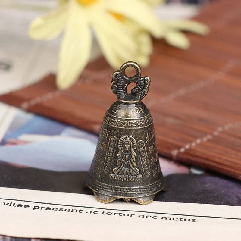 Antique Guanyin Bell – Chinese Mini Feng Shui Bronze Sculpture