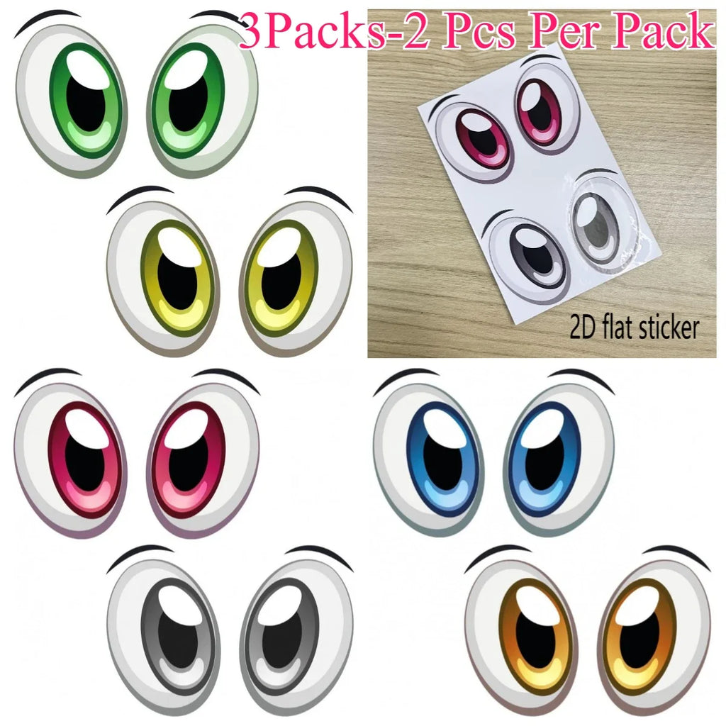 6-Pack Robot Eye Static Cling Vinyl Decals | Cars & Gadgets