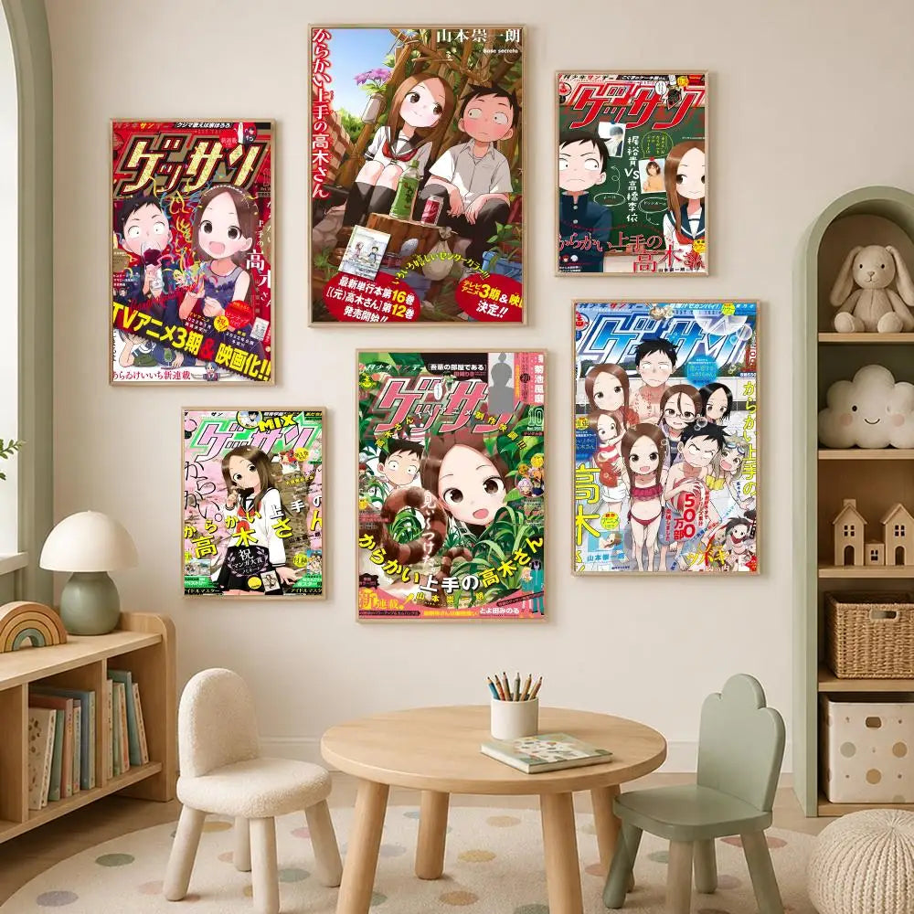Takagi-san Anime PVC Wall Poster – Self-Stick HD Waterproof Art