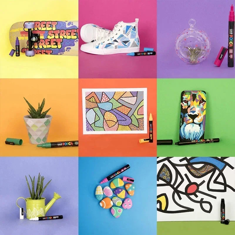 Uni POSCA Acrylic Paint Markers PC-1M 3M 5M – Multi-Colour