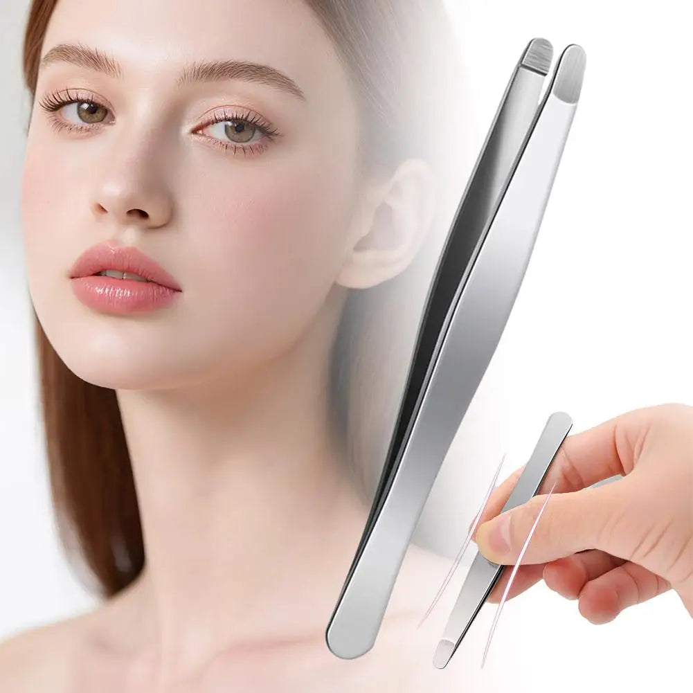 Stainless Steel Rounded Tip Tweezers | Eyebrow Shaping Tool