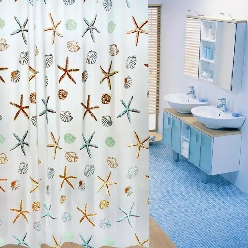 Waterproof Shower Curtain Set 180×200cm + 12 Hooks | PEVA