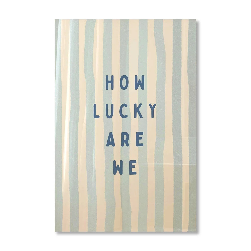 "How Lucky Are We" Unframed Retro Canvas Wall Art Print