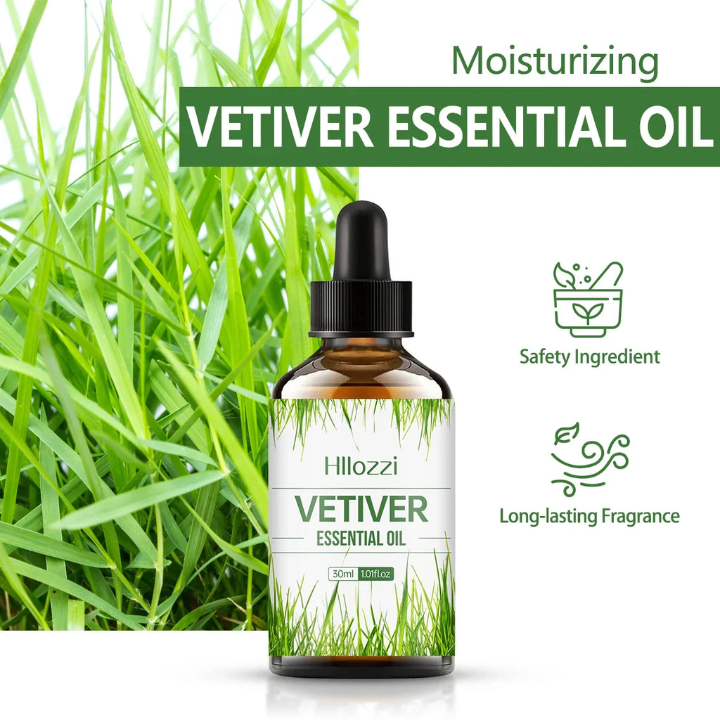 Hllozzi Vetiver Essential Oil 30ml – Pure Aromatherapy Oil