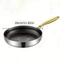 KEMORELA 316 Stainless Steel Non-Stick Honeycomb Skillet Wok