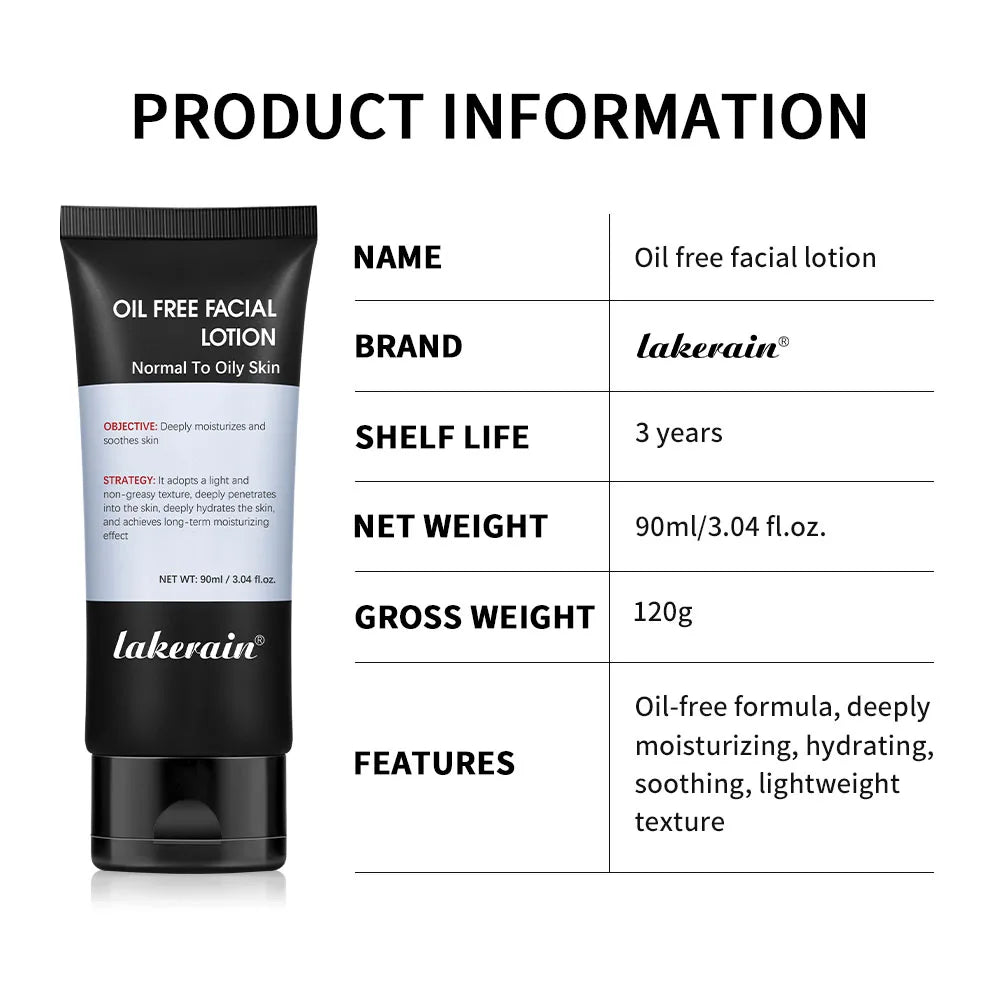 Lakerain Men's Oil-Free Hydrating Face Lotion | 90ml