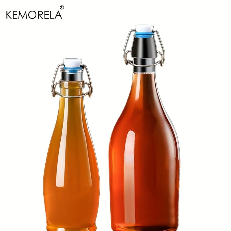 Frosted Glass Bottle 500ml/750ml – Airtight Flip Lock Brewing Jar