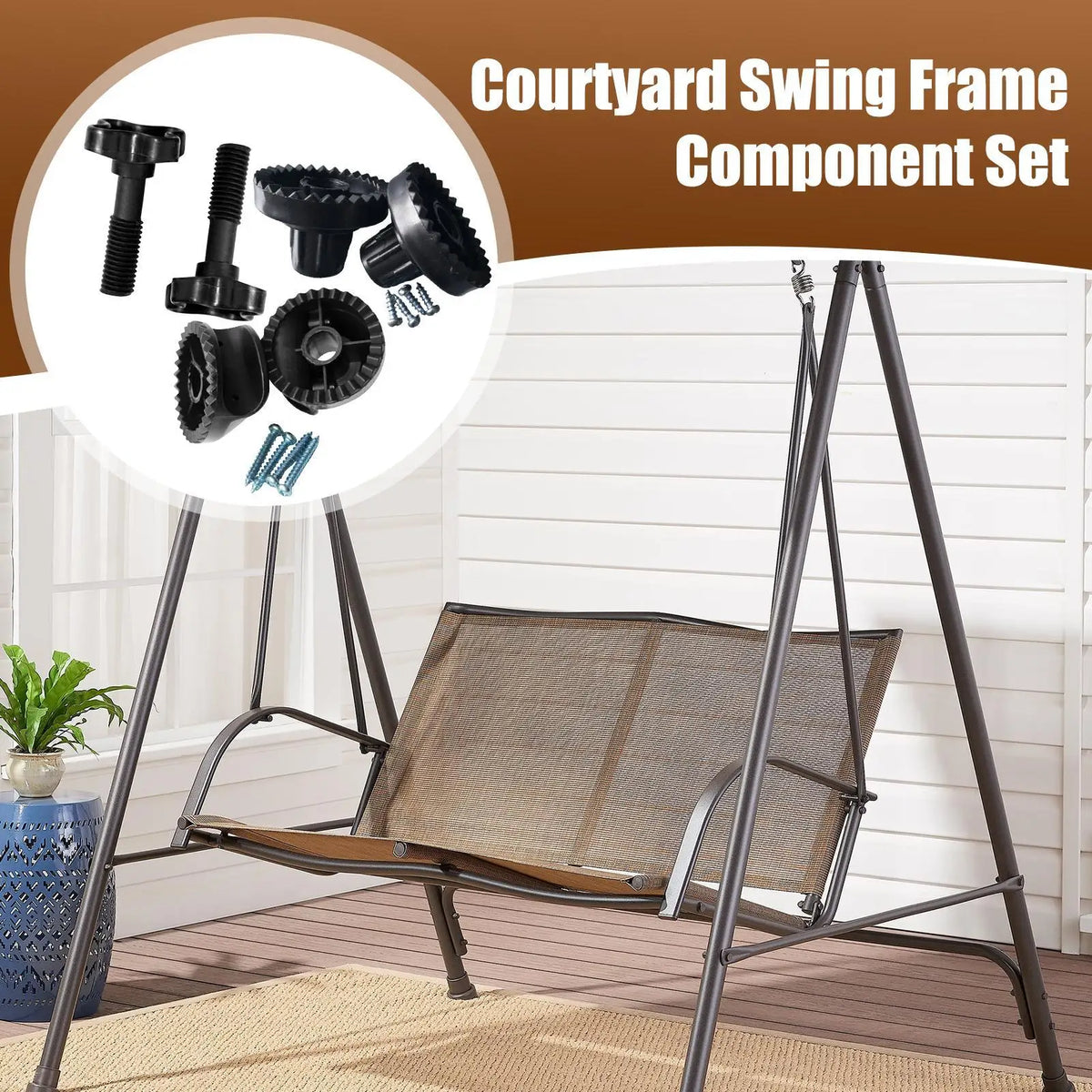 Swing Canopy Frame Replacement Parts Kit – Outdoor Porch Swing