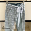 Korean Lace Trim Triangle Mini Skirt – Knit Layered Half Skirt