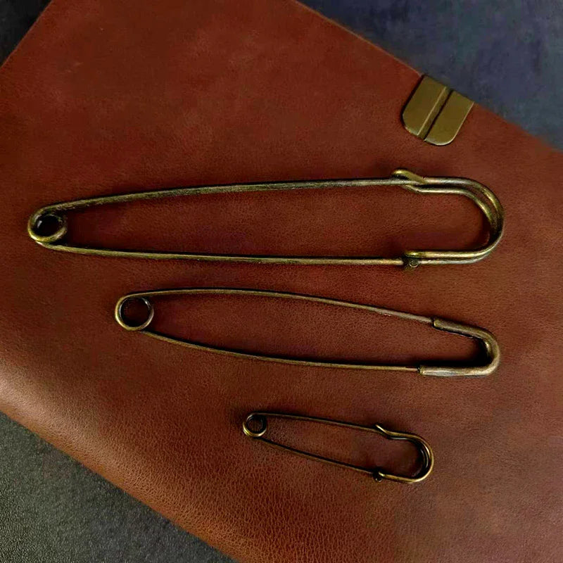 Retro Bronze Large Safety Pins – Alloy Adjustable Clothing Pins