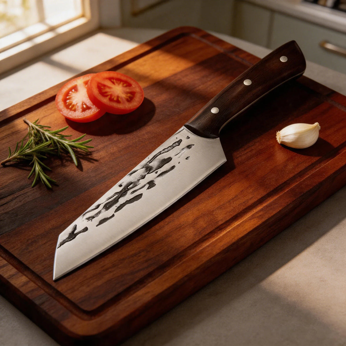 Japanese Forged Stainless Steel Chef Knife – Wood Handle