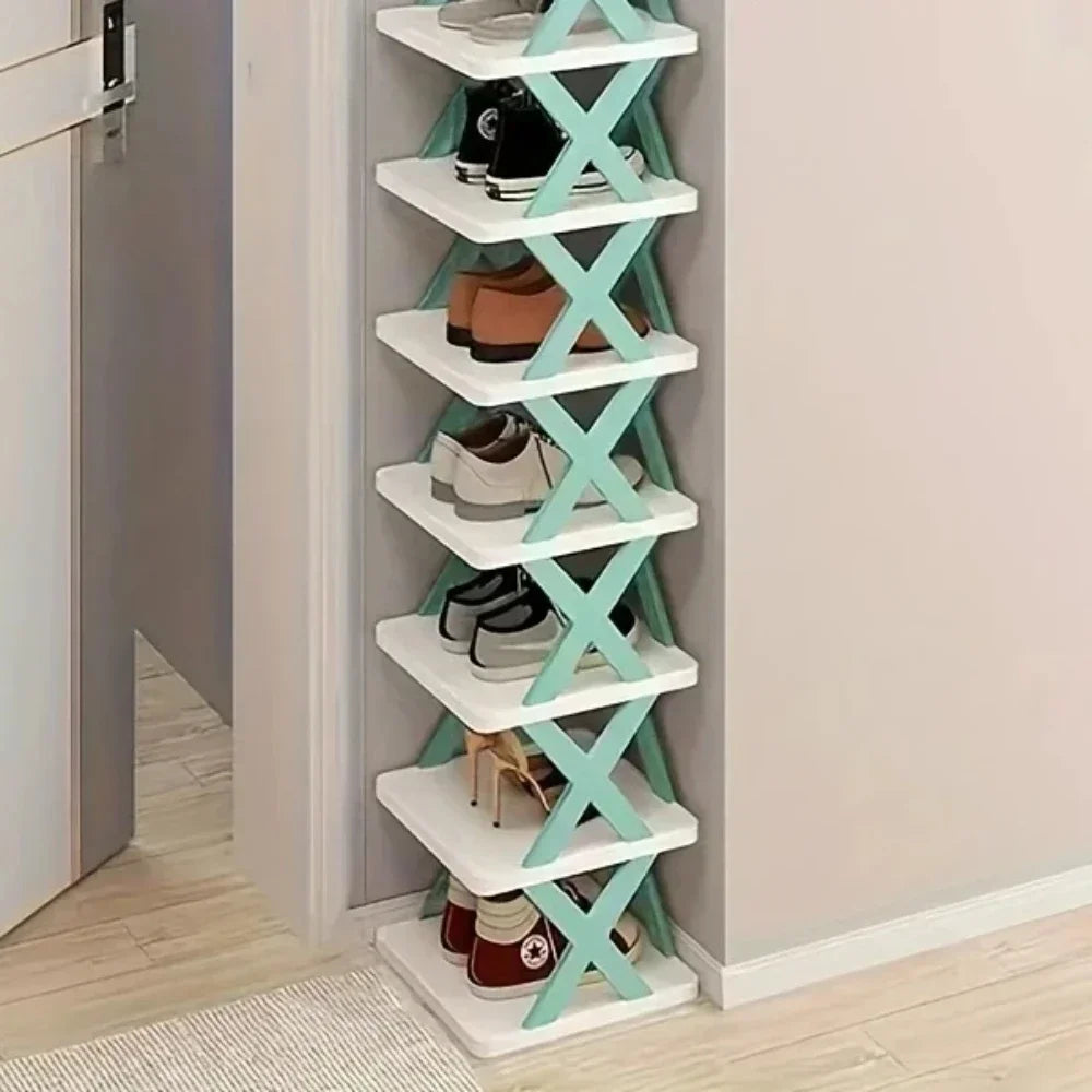 Stackable Folding Shoe Rack Organizer – Multi-Layer Shelf