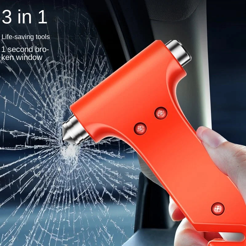 2-in-1 Car Safety Hammer – Window Breaker & Seat Belt Cutter