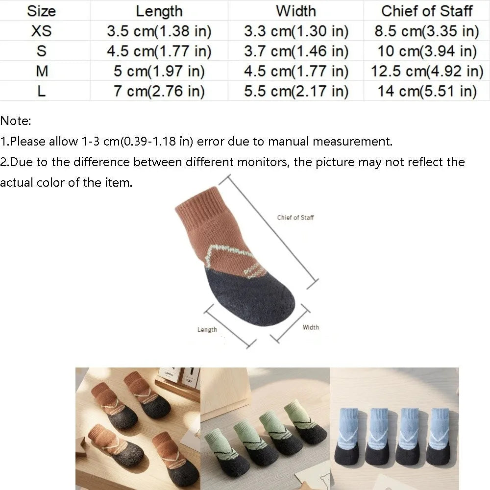 4PCS Waterproof Non-Slip Dog Shoes | Adjustable Paw Protectors