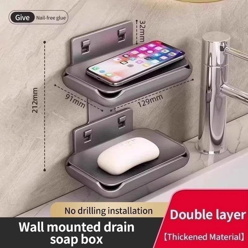 No-Drill Bathroom Corner Rack – Soap & Shampoo Storage Shelf