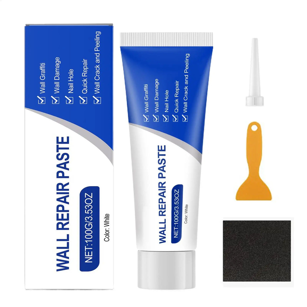 Wall Repair Putty Kit – Crack, Hole & Nail Filler + Scraper