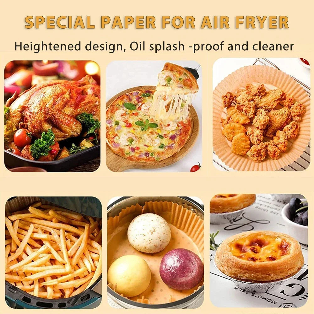 Air Fryer Parchment Paper Liners 30/50 Pcs | Non-Stick Baking Mats