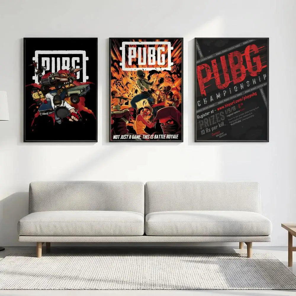 PUBG Battle Royale HD Wall Poster – Waterproof Gaming Decor