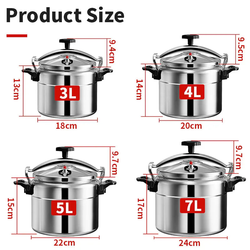 Aluminum Pressure Cooker 3L–5L | Gas Stovetop Canner