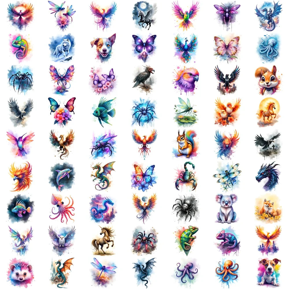 63pcs Waterproof Temporary Tattoo Stickers – Kids & Adults