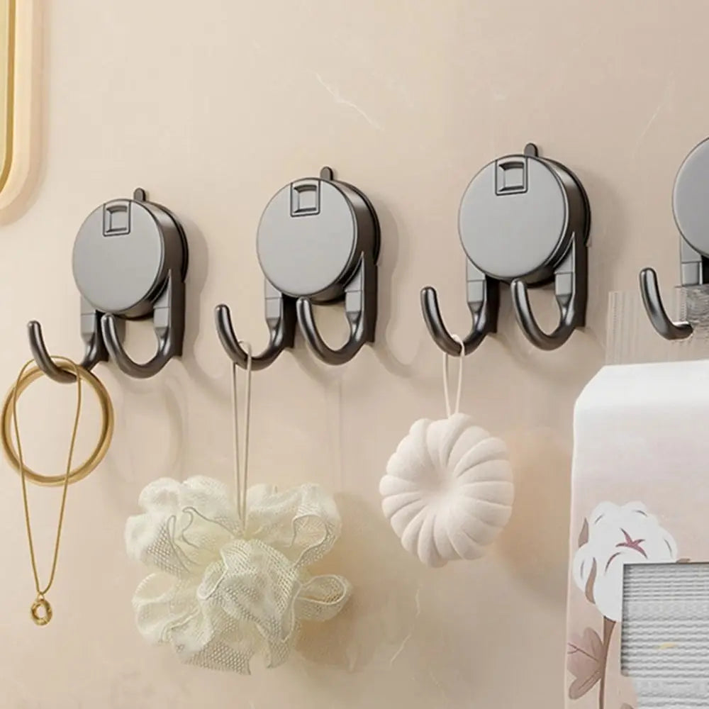 2-Pack Suction Cup Double Hooks – Waterproof Kitchen Storage