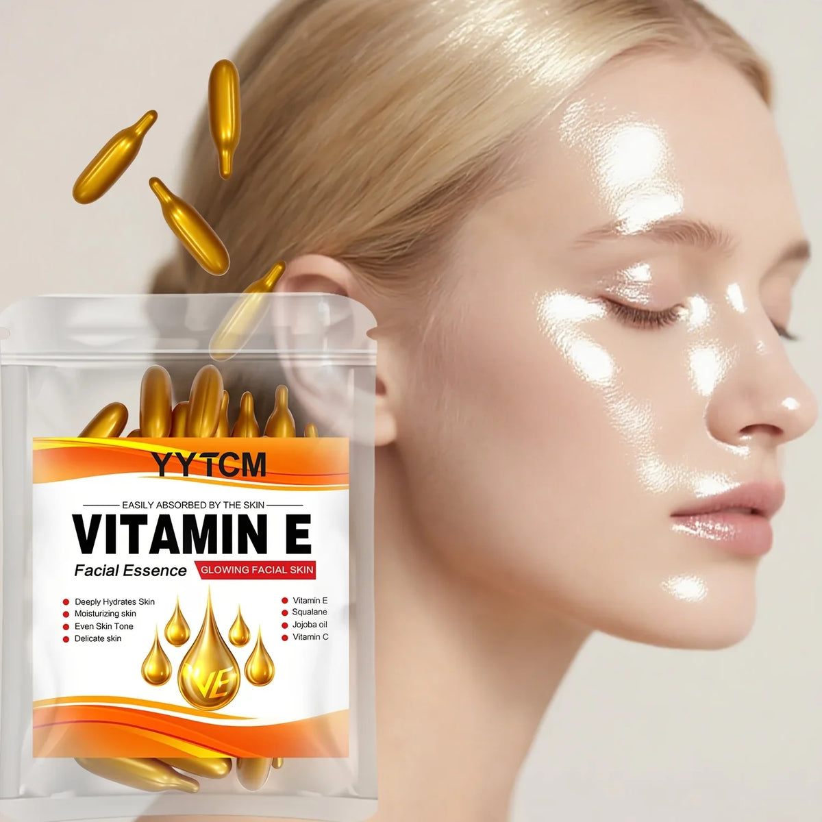 Vitamin E Capsule Essence – Squalane & Vitamin C | 30 Caps
