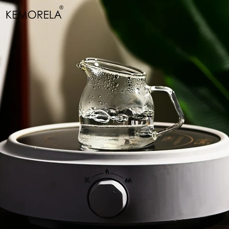 Mini Glass Milk Pitcher Slanted Spout – Heat Resistant | KEMORELA