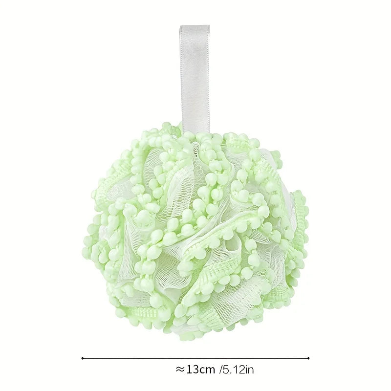 4-Pack Bath Loofah Puff Set – 4 Colors | Shower Scrubbing