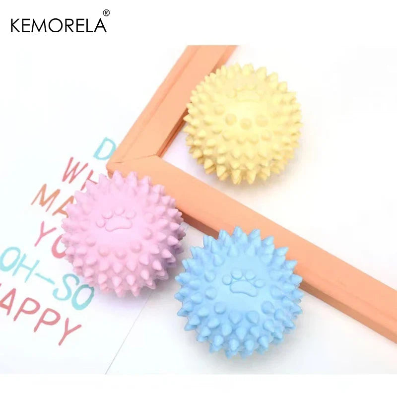 KEMORELA Dog Paw Print Thorn Ball TPR Chew Toy – Small Dogs