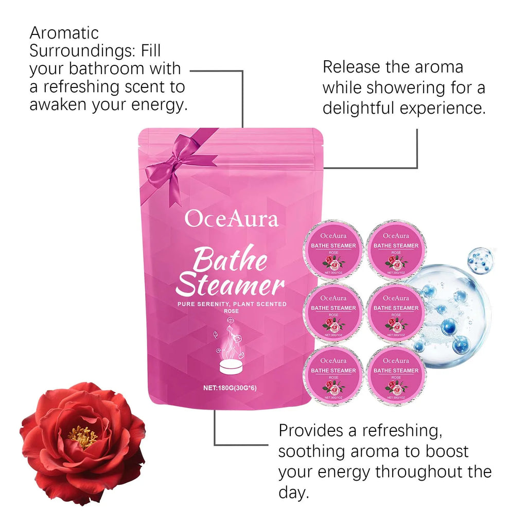OceAura Rose Aromatherapy Shower Steamers | Home Spa Gift Set