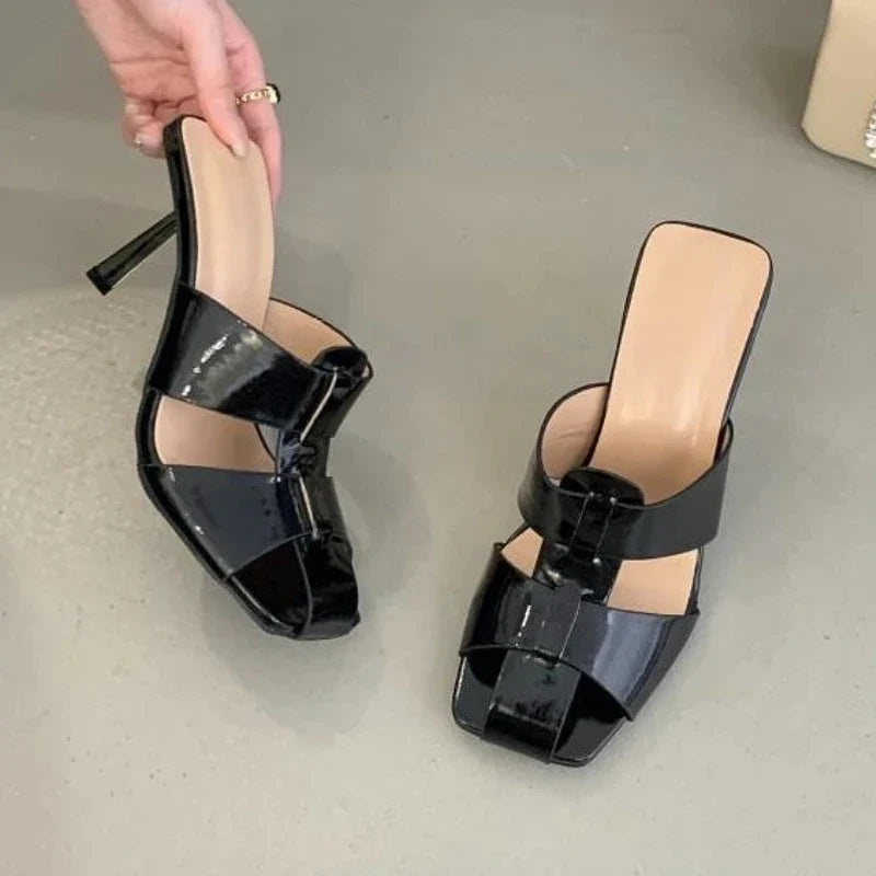 Women's Thin Heel Slide Sandals – Elegant High Heel Summer Shoes