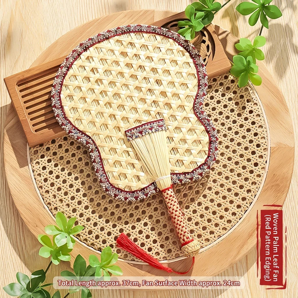 Handheld Cooling Fan Solid Traditional Hand Palm Leaf Soft Fire