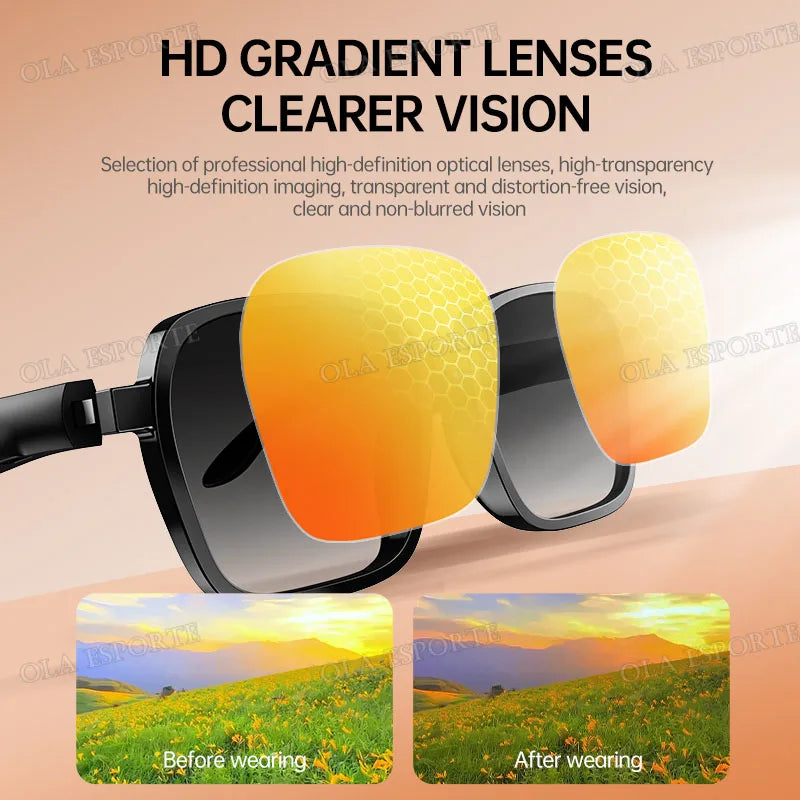 Bluetooth Smart Sunglasses | Open-Ear Audio, UV Protection, IPX5