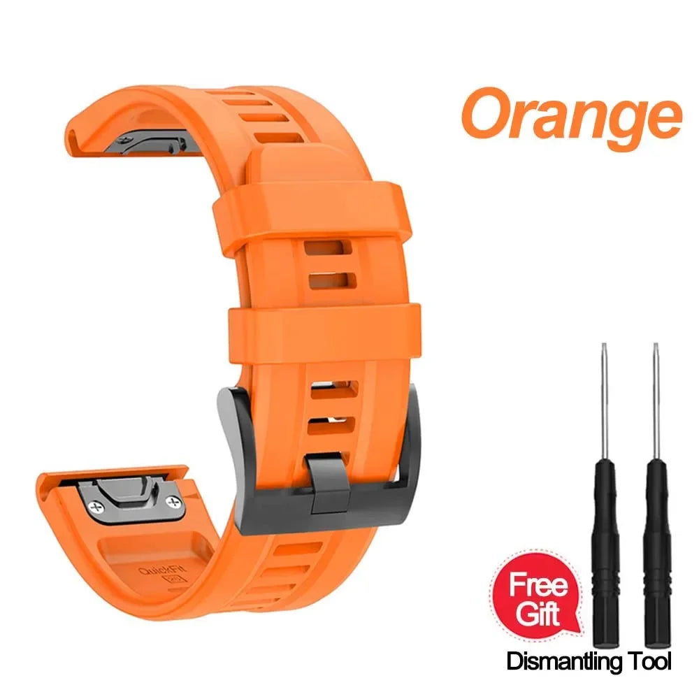 Silicone Watch Band for Garmin Fenix 7X 6X 5X – 22mm & 26mm