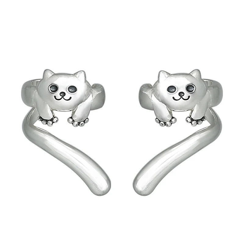 Huitan Cat Clip-On Ear Cuffs – Trendy Cartilage Earrings