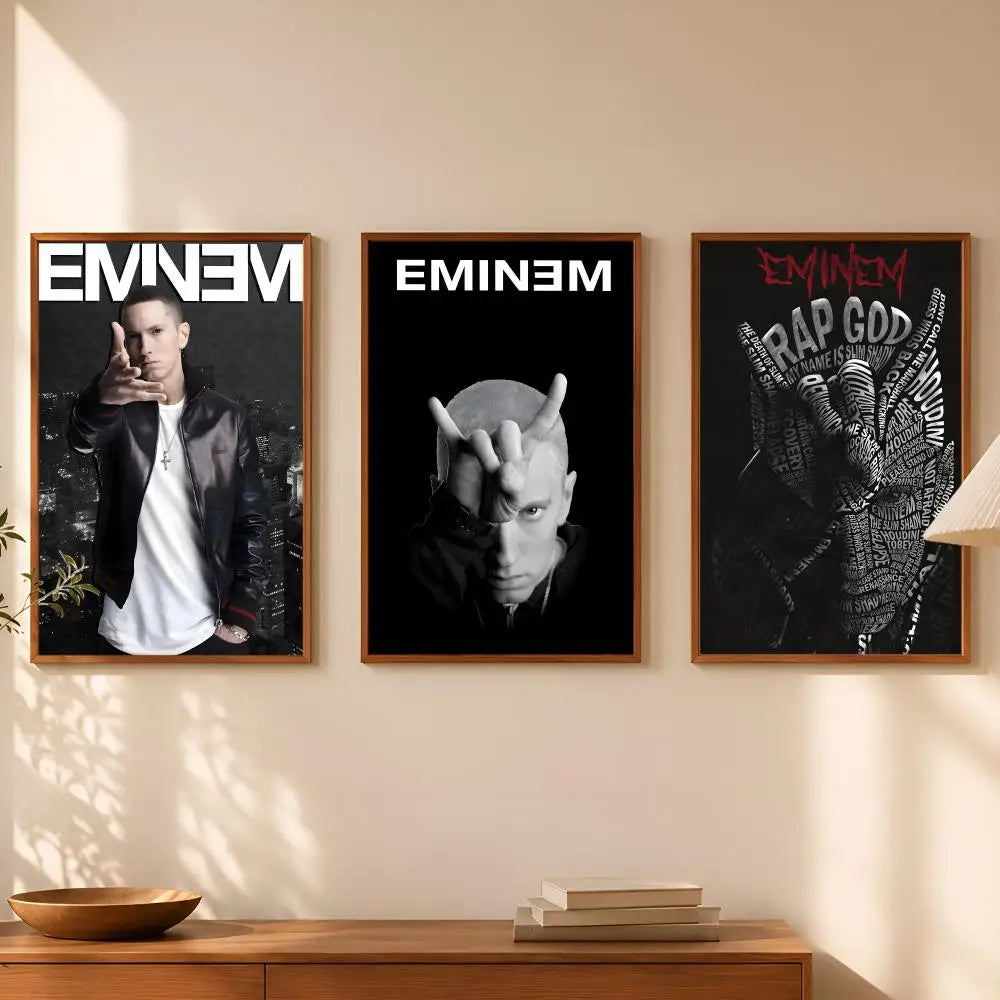 Eminem HD PVC Self-Stick Wall Poster – Waterproof Music Decor