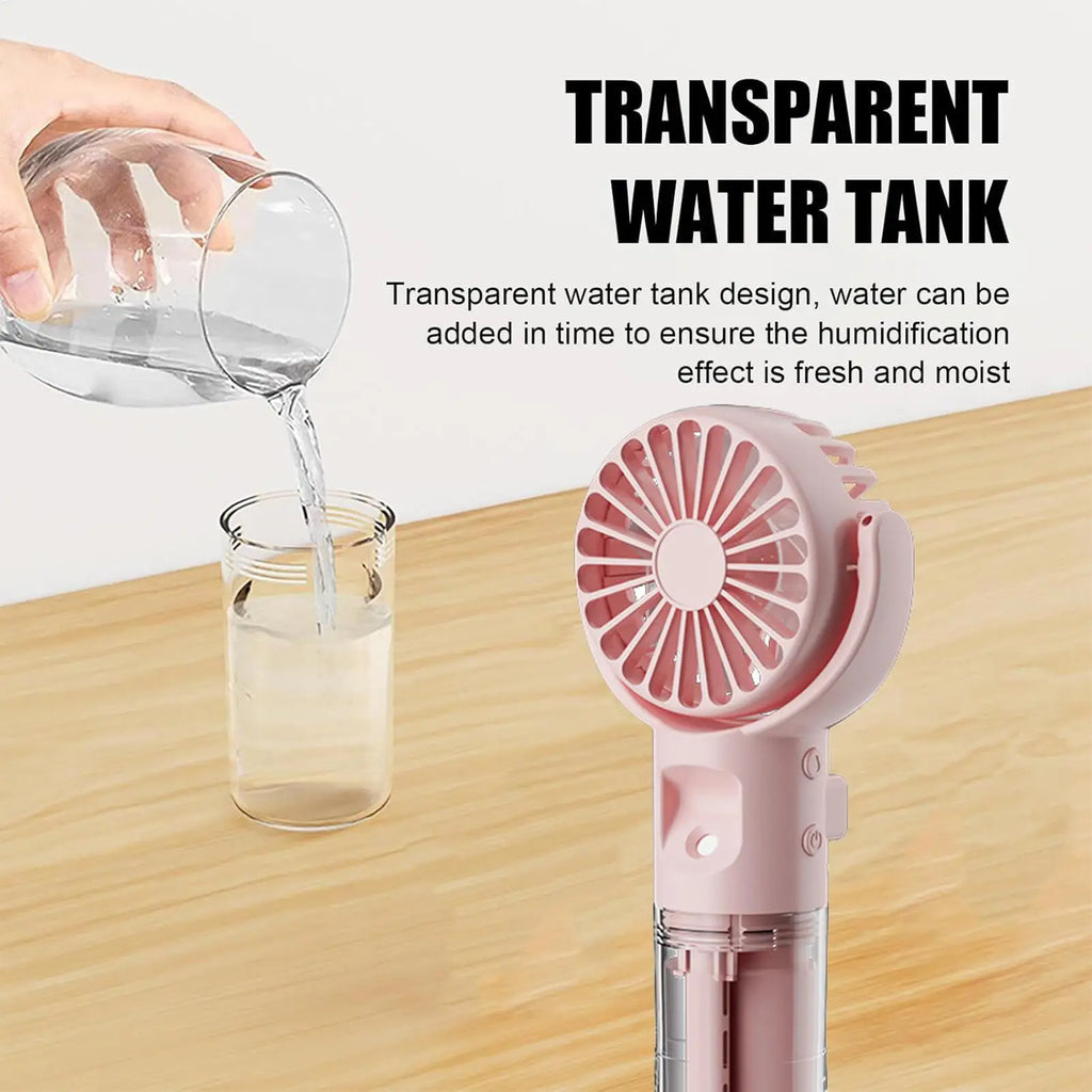 Mini Handheld Misting Fan – USB Rechargeable Water Spray Fan
