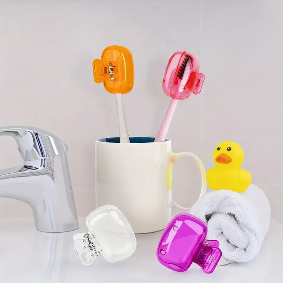 Portable Toothbrush Travel Caps & Storage Box – 5 Pack
