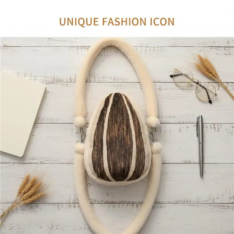 Sunflower Seed Plush Crossbody Bag | Cute Women's Shoulder Bag
