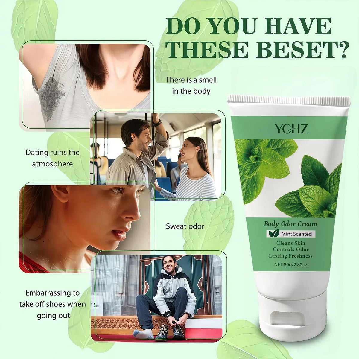 YCHZ Mint Full-Body Deodorant Cream | 72-Hour Freshness